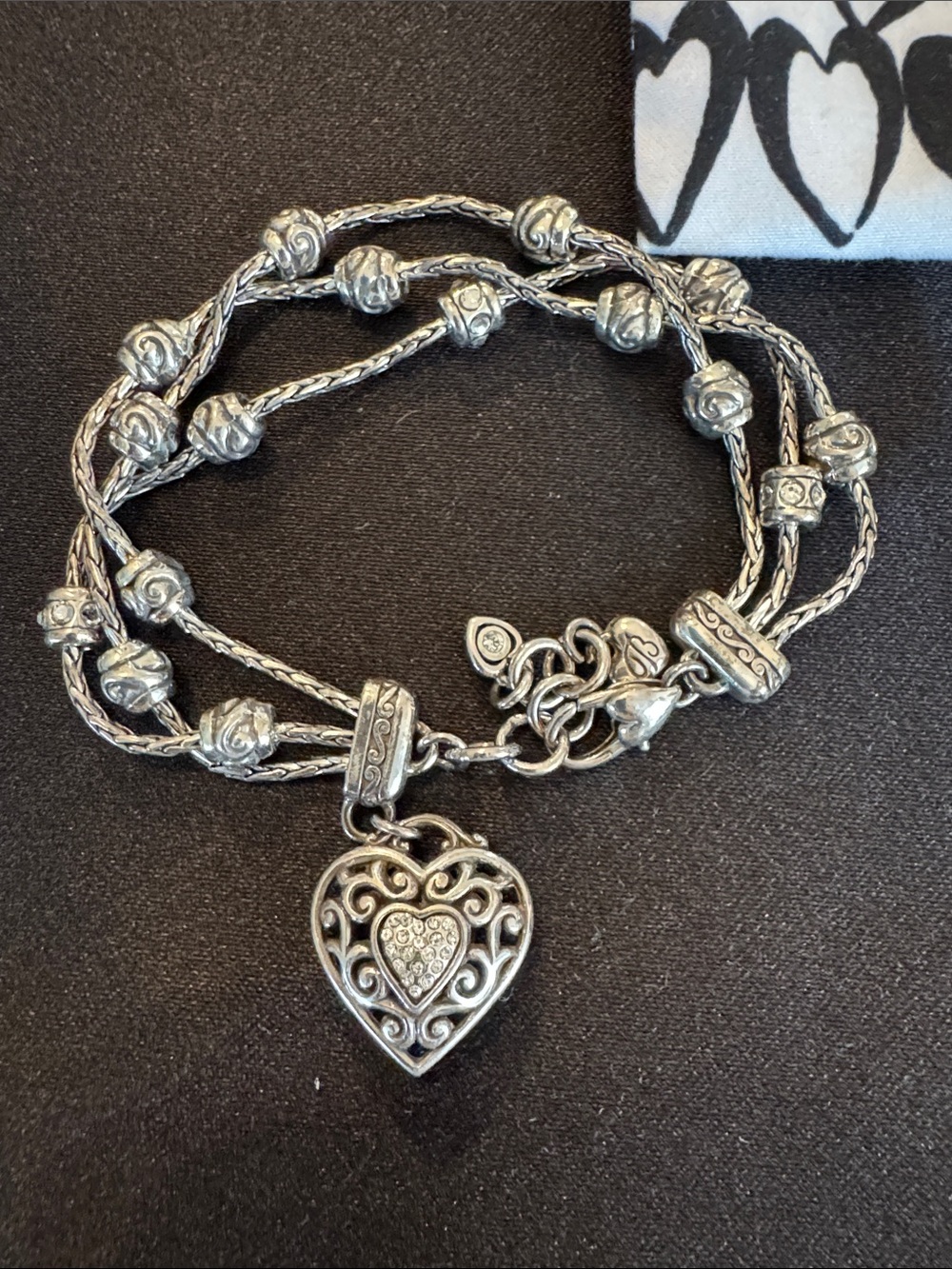 Brighton Silver Bracelet with Heart Charm